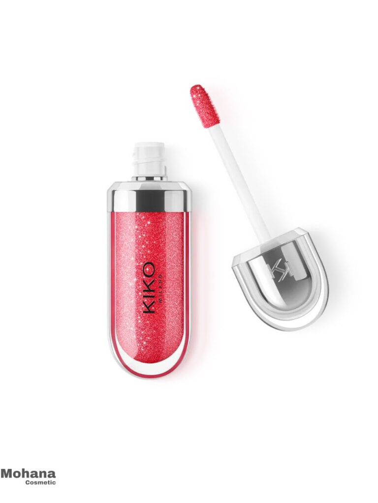 لیپ گلاس آبرسان کیکو Kiko Milano مدل 3d hydra lipgloss رنگ 12 Pearly Amaryllis Red