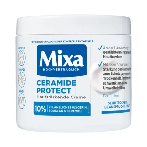 کرم تقویت کننده و رطوبت‌رسان میکسا Mixa حاوی سرامید حجم 400 میل