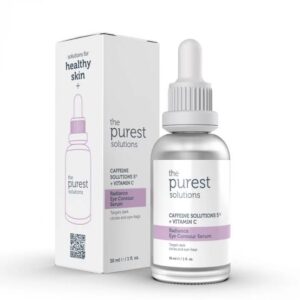 سرم روشن کننده دور چشم پیورست The purest حاوی کافئین و ویتامین C حجم 30 میل
